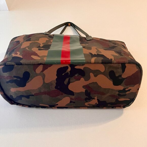 Camouflage and Stripe Detail Large Tote - Picture 2 of 4